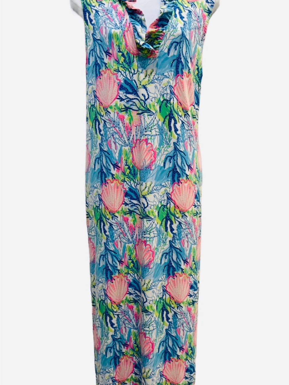 Lulu B Ruffle Neck Floral Maxi Dress. XL